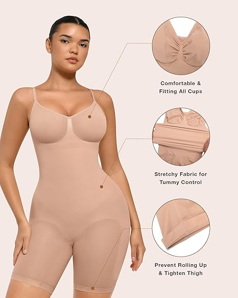 Faja enteriza mujer.  Tela altamente elástica en el abdomen y el trasero que ayuda a apretar la grasa del vientre y levantar el trasero.