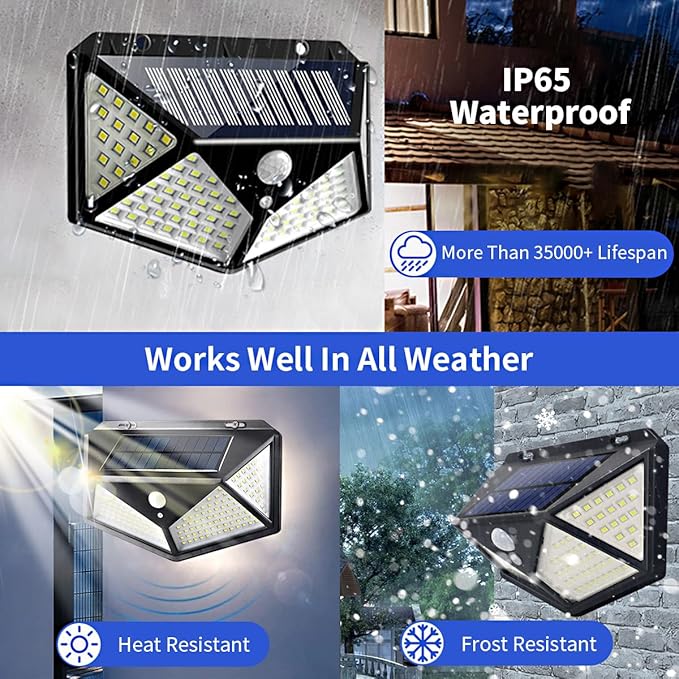 🌞 Luz Solar LED con Sensor de Movimiento – 100 LEDs ⚡Envíos gratis a todo el Paraguay. Pagas al recibir.